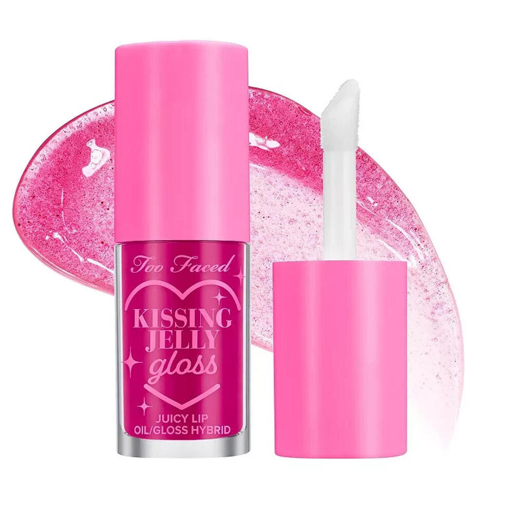 Too Faced Kissing Jelly Gloss Juicy Lip Oil/Gloss Hybrid ~Raspberry ~ 0.15oz NEW
